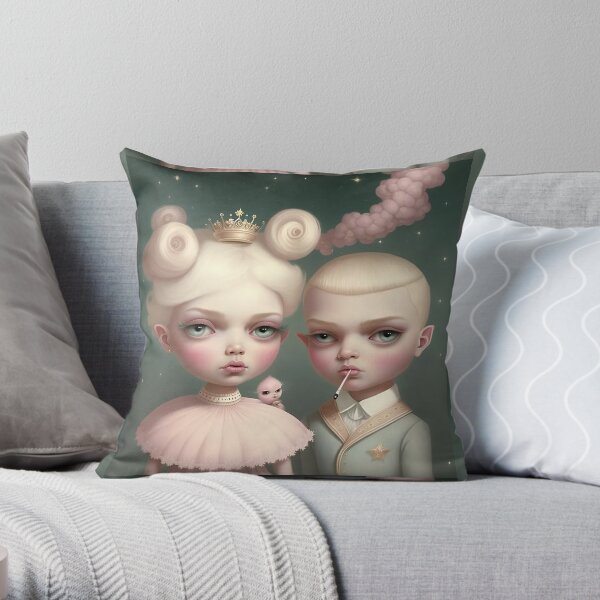 Bad boy and the Queen Throw Pillow