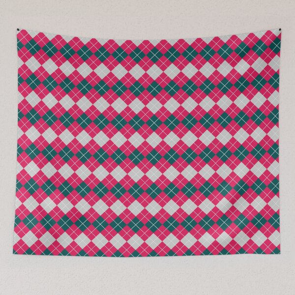 Item preview, Fuchsia Dark Blue Argyle Pattern designed and sold by SaradaBoru.