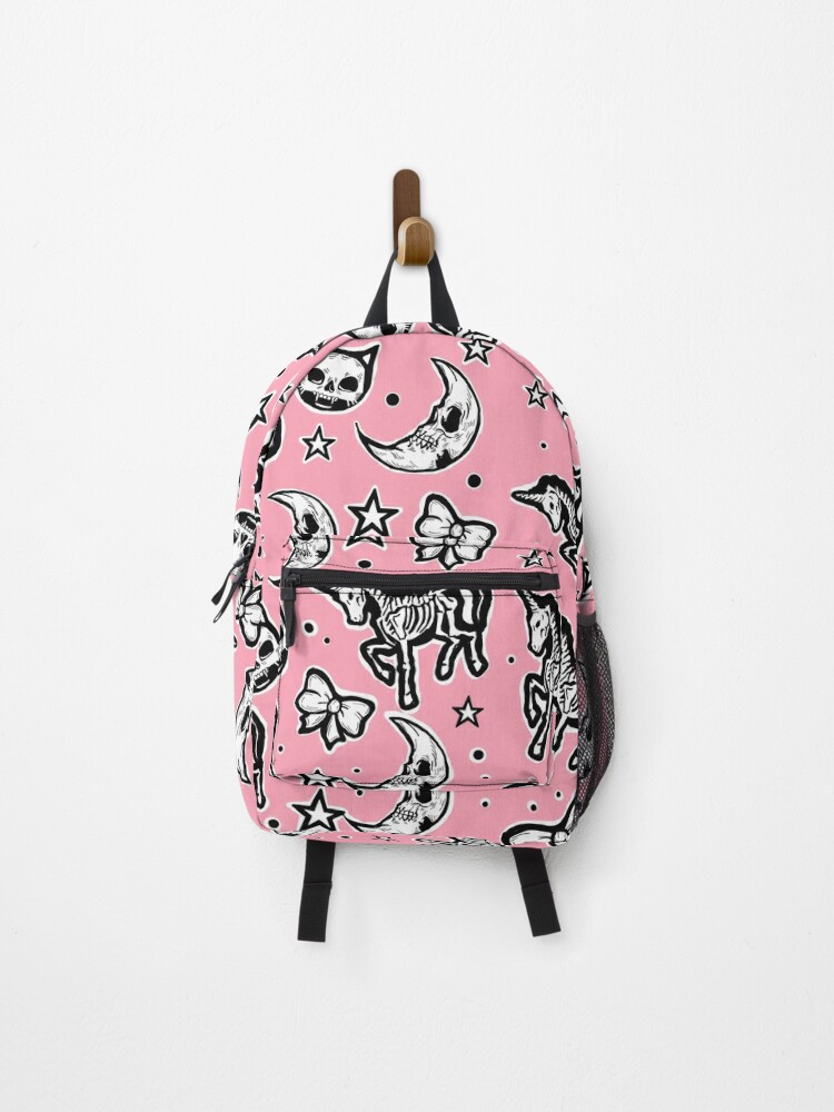 Pink Gothic Skeleton Bunny Backpack 1.0