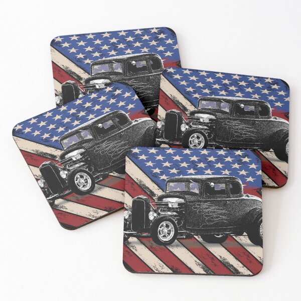 Item preview, Patriotic Classic Car Flag designed and sold by SketchesbyJay.