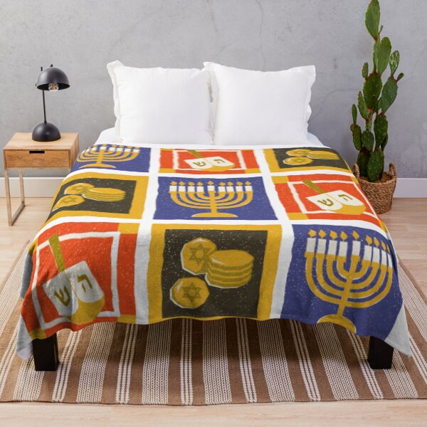 Item preview, Hanukkah Menorah Dreidel Gelt Pattern designed and sold by LanaGoodhelm.