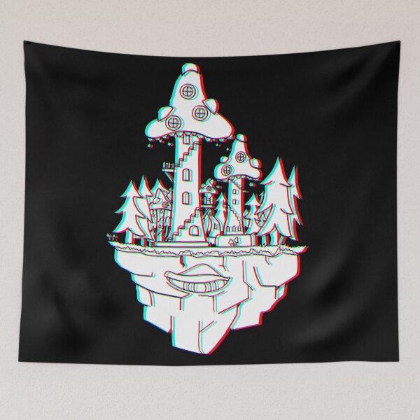 Item preview, 3d Floating Mushroom Forest Island - Psychedelic designed and sold by mikeymadness.