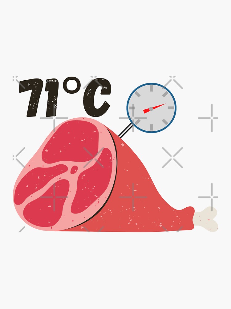 "Safe temperature to cook pork 71 degrees Celsius" Sticker for Sale by FoodSafe Redbubble