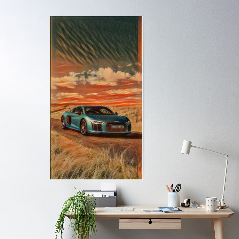 Iconic Arts Laminated 36x24 Poster: Vorsteiner Audi R8 
