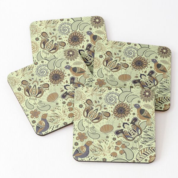 Item preview, Yellow and Brown Paisley Garden with Botanicals, Flowers and Birds designed and sold by OutshineAll.