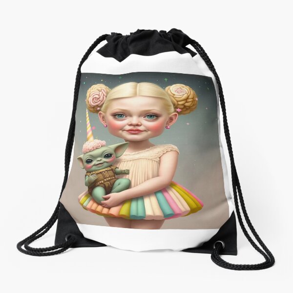 The Girl and The Kid Drawstring Bag