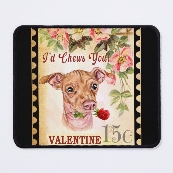 Item preview, Chiweenie Vintage Valentine Funny Dog With Rose designed and sold by Cuddlythopia.