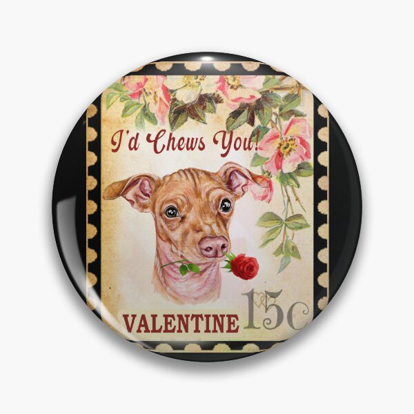 Item preview, Chiweenie Vintage Valentine Funny Dog With Rose designed and sold by Cuddlythopia.