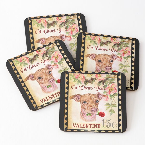 Item preview, Chiweenie Vintage Valentine Funny Dog With Rose designed and sold by Cuddlythopia.