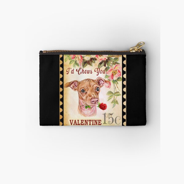 Item preview, Chiweenie Vintage Valentine Funny Dog With Rose designed and sold by Cuddlythopia.