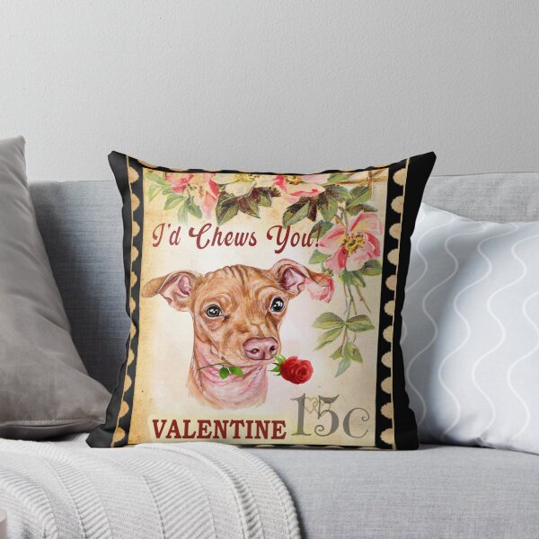 Item preview, Chiweenie Vintage Valentine Funny Dog With Rose designed and sold by Cuddlythopia.