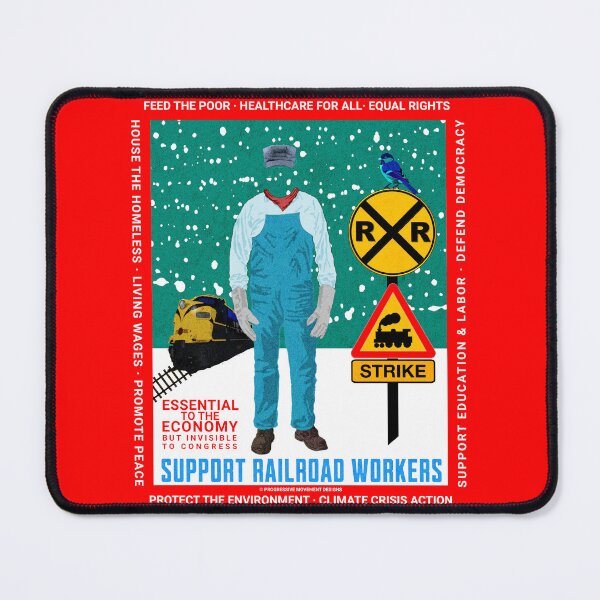 Item preview, PMD00097 Progressive Movement Designs Support Railroad Workers Christmas not ugly sweater for progressives designed and sold by ProgressiveLeft.