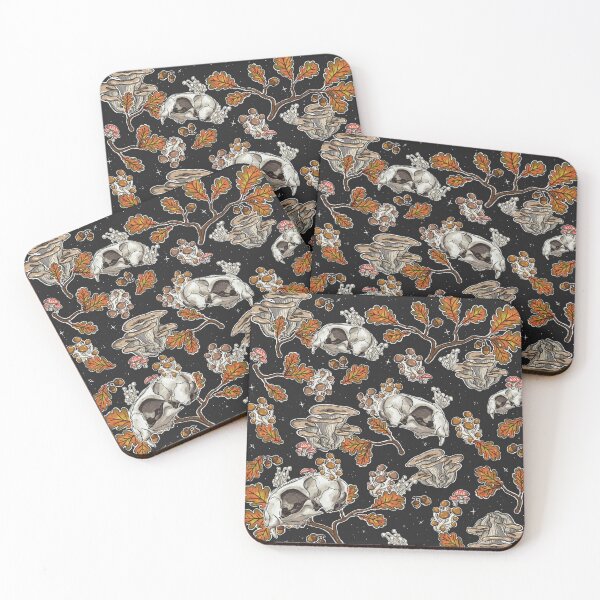 Item preview, Cat Skull Maxilla | Botanical Nature Pattern | Cat Skull Pattern (Black) designed and sold by Karli Mogen.