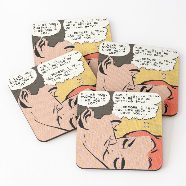 Item preview, Comic couple | Kiss | Retro | Vintage | Lichtenstein Inspired designed and sold by spinolator.