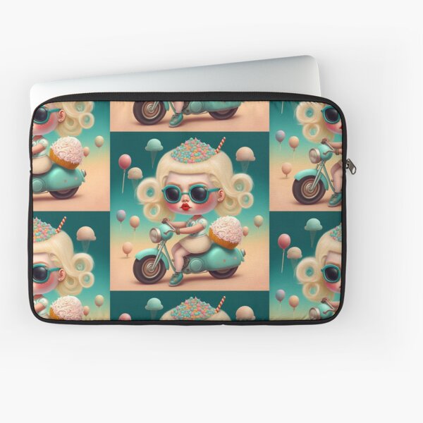 Motorbike Sweet Girl Laptop Sleeve