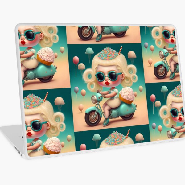 Motorbike Sweet Girl Laptop Skin