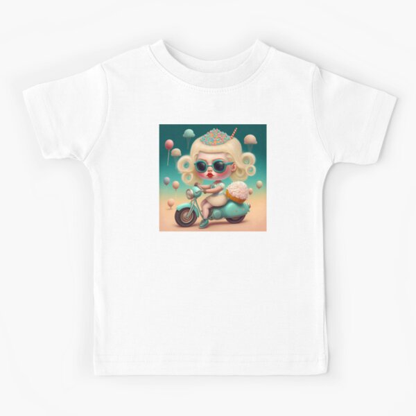 Motorbike Sweet Girl Kids T-Shirt