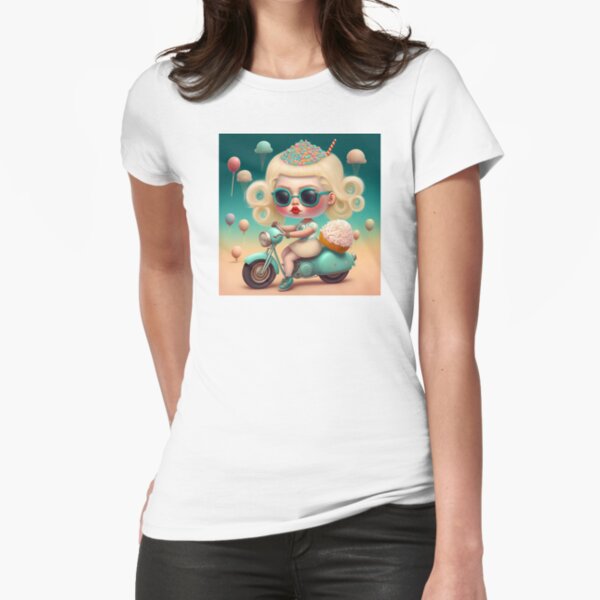 Motorbike Sweet Girl Fitted T-Shirt