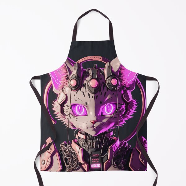 Item preview, pink anime cat ( cyberpunk future neon - futuristic cat ) designed and sold by jjcat13.
