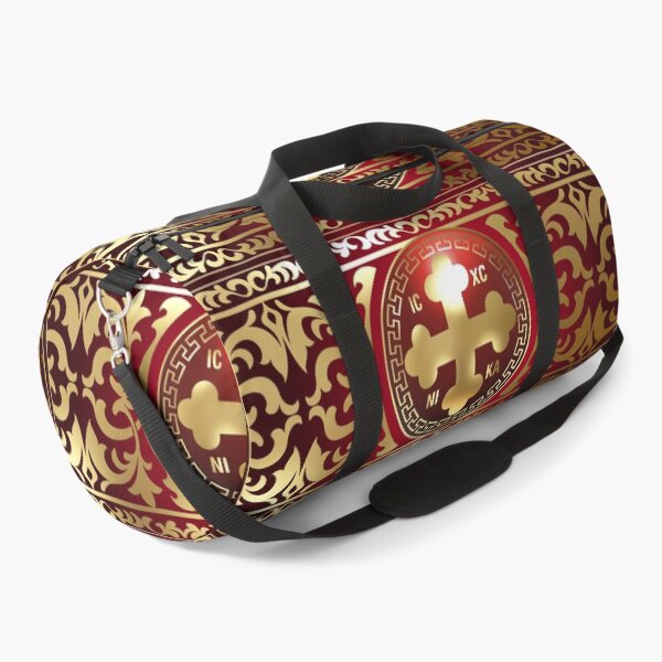 Item preview, Greek Orthodox Cross Red Gold Ornate ICXC NIKA designed and sold by Yiorgos Designs.