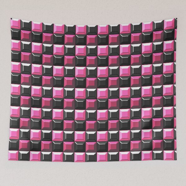 Item preview, Pink and Black 8-bit Block Pattern designed and sold by SaradaBoru.