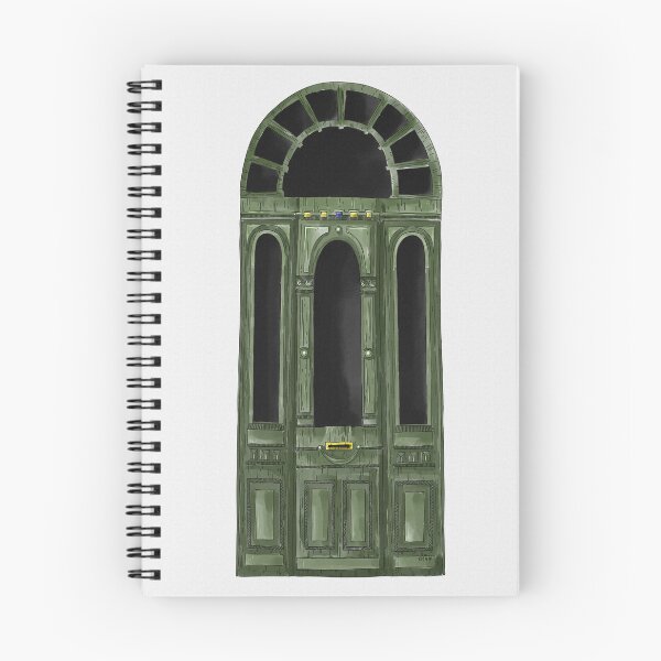 Item preview, Vintage victorian green door digital watercolor designed and sold by KataMarekArt.