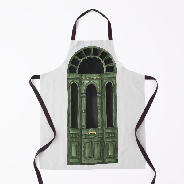 Item preview, Vintage victorian green door digital watercolor designed and sold by KataMarekArt.