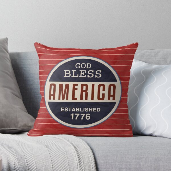 God Bless America Throw Pillow