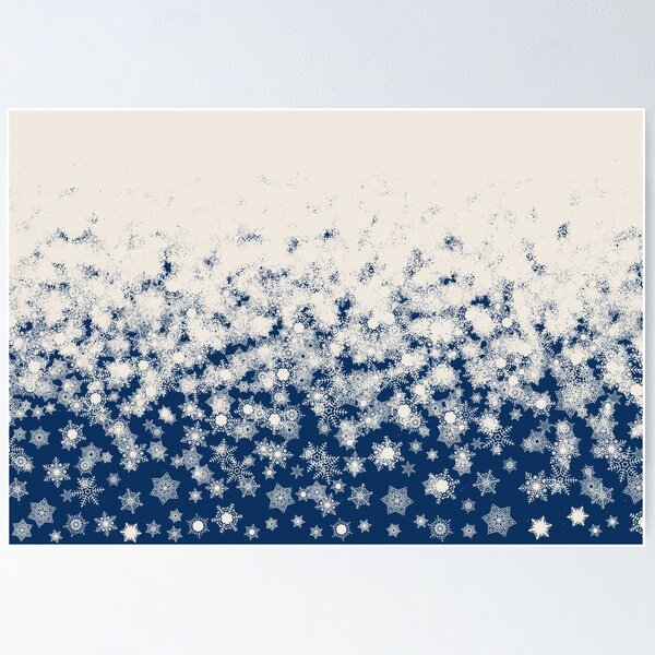 Item preview, Blizzard - Snowy snowflakes on a blue background designed and sold by illustratious.