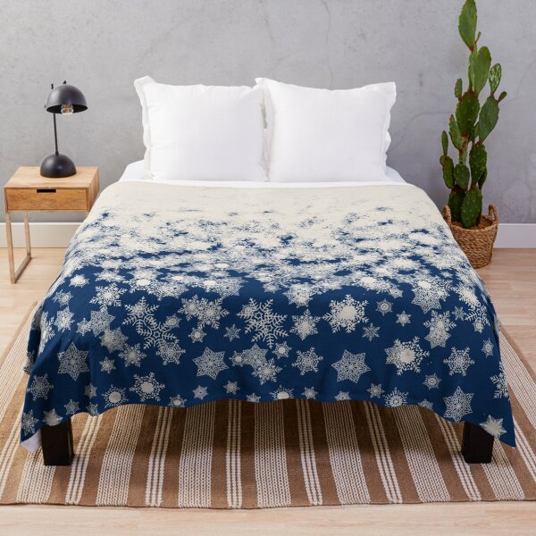 Item preview, Blizzard - Snowy snowflakes on a blue background designed and sold by illustratious.