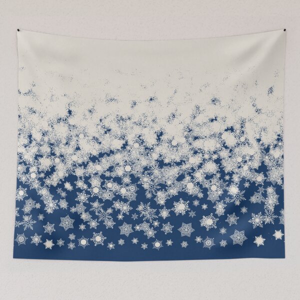 Item preview, Blizzard - Snowy snowflakes on a blue background designed and sold by illustratious.