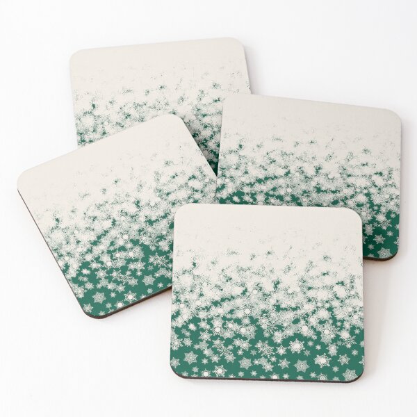 Item preview, Blizzard - Snowy snowflakes on a green background designed and sold by illustratious.