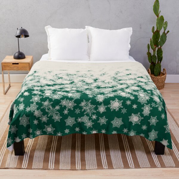 Item preview, Blizzard - Snowy snowflakes on a green background designed and sold by illustratious.