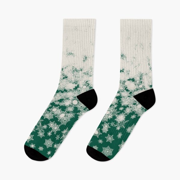 Item preview, Blizzard - Snowy snowflakes on a green background designed and sold by illustratious.