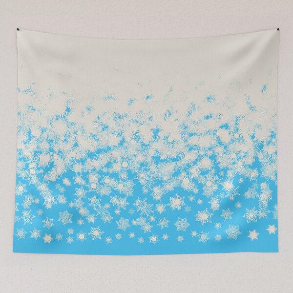 Item preview, Blizzard - Snowy snowflakes on an icy blue background designed and sold by illustratious.