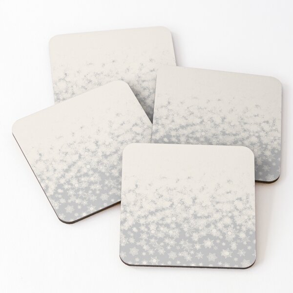 Item preview, Blizzard - Snowy snowflakes on a silver background designed and sold by illustratious.