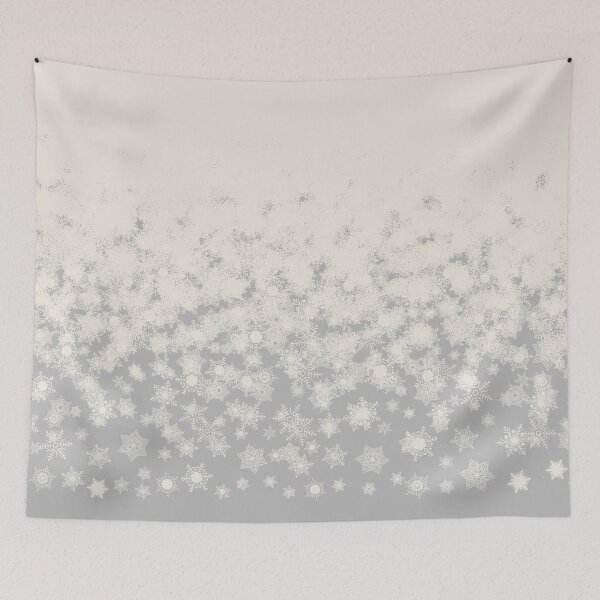 Item preview, Blizzard - Snowy snowflakes on a silver background designed and sold by illustratious.