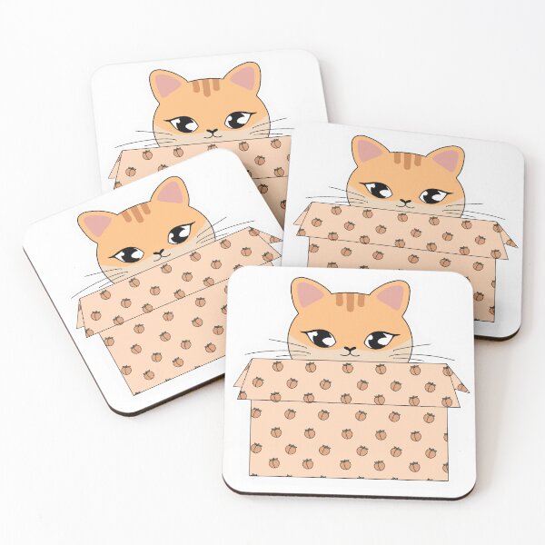 Item preview, Cat in Peach Patterned box designed and sold by ralsandor.