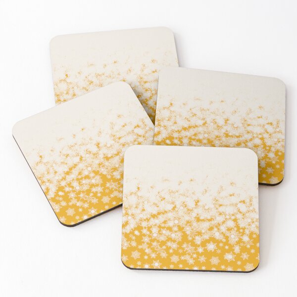 Item preview, Blizzard - Snowy snowflakes on a yellow background designed and sold by illustratious.