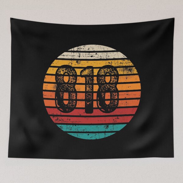 Item preview, Distressed Vintage Sunset 818 Area Code designed and sold by Gold Wings Tees.