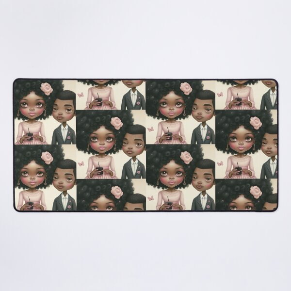 Black Party Couple Desk Mat