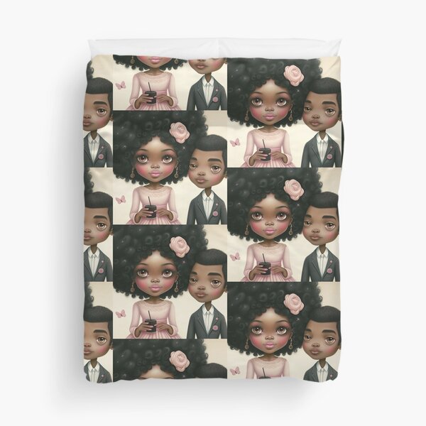 Black Party Couple Duvet Cover