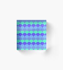 Blue and Green Scalloped Pattern Acrylic Block