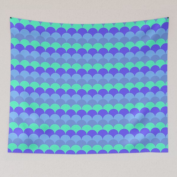 Item preview, Blue and Green Scalloped Pattern designed and sold by SaradaBoru.