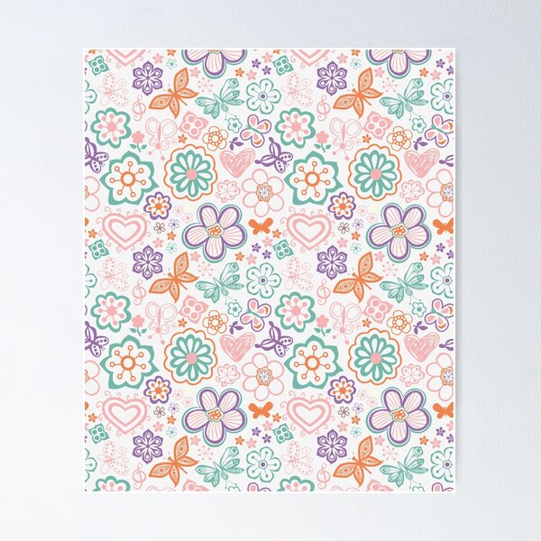 Aperçu de l'œuvre Texture Transparente Avec Des Fleurs Et Des Papillons. Motif floral sans fin créée et vendue par Pattern1design.
