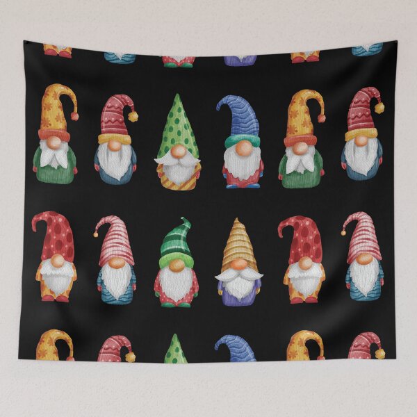 Item preview, Watercolor Christmas Gnomes pack on black designed and sold by Pavnud.