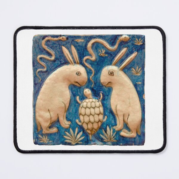 Item preview, Medieval white rabbits turtle snakes animal creature Playing Music - Middle Ages Art designed and sold by Qrhoo.