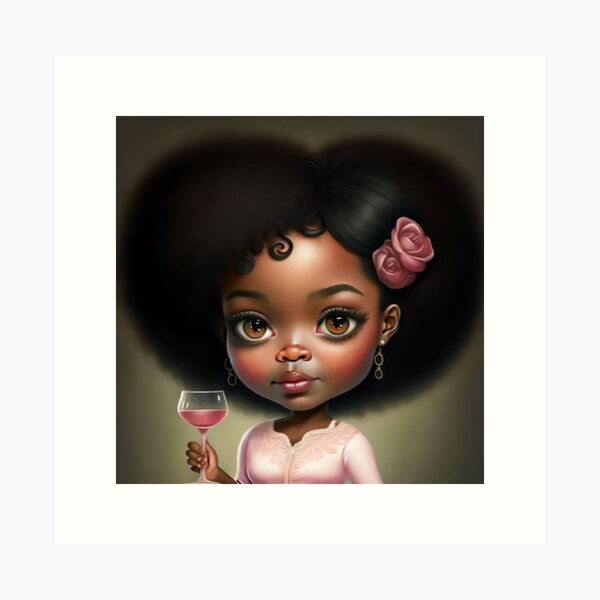 Cheers Cute Girl Art Print