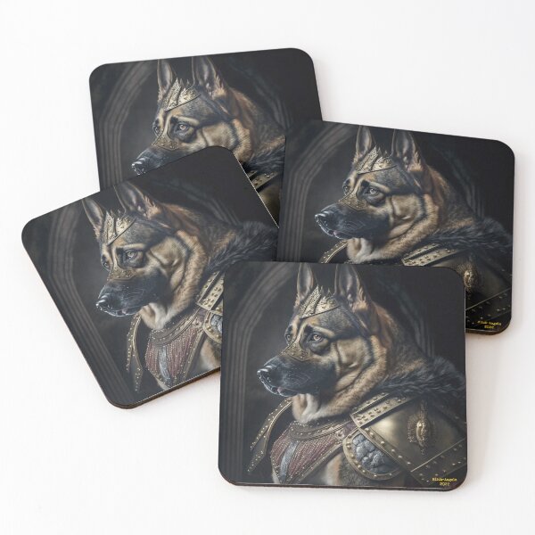 Item preview, Portrait Of Medieval German Shepherd Dog In Armour designed and sold by Mitch-Angelo.