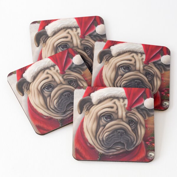 Item preview, Christmas Chinese Shar-Pei Wearing A Santa Hat designed and sold by ZenEverAI.